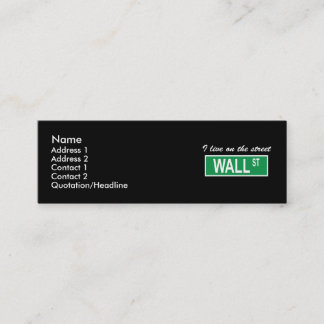 "Vivo en tarjeta oscura del perfil del Wall Street