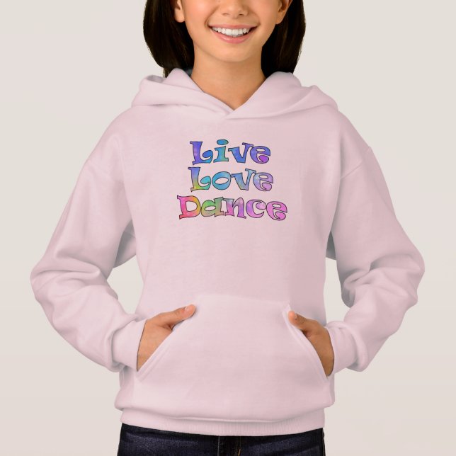 Vivo lindo, amor, sudadera con capucha de la danza (Anverso)