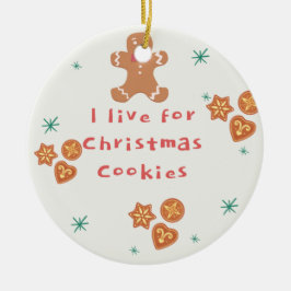 Vivo para Navidades Cookies impresas en un adorno