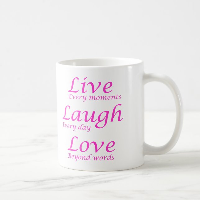 Vivo, risa, taza de café del amor (Derecha)