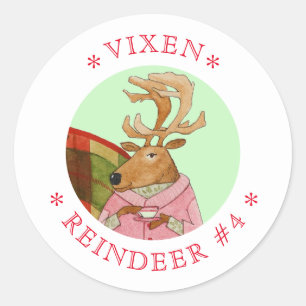 VIXEN REINDEER Pequeños Pegatinas redondos
