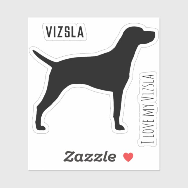 Vizsla Silhouette Vinyl Pegatina (Hoja)