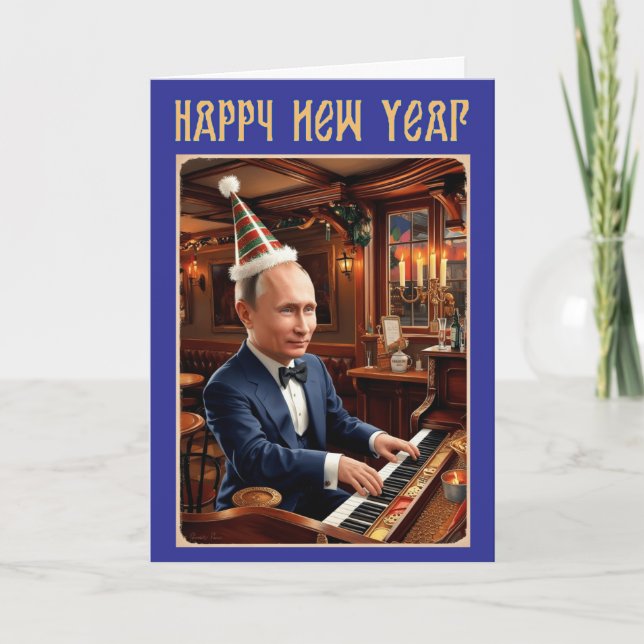 Vladimir Putin Tarjeta de Feliz Año Nuevo ruso (Anverso)