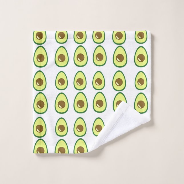 Vocado verde rebanado sobre blanco (Toallita)