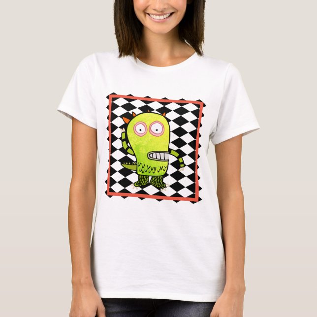 VOGA DE MONSTRUO FELIZ DE Camiseta MÁS DEPÓSITO CO (Anverso)