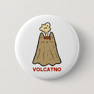 Vol-cat-no Cute Cat Pun Botón Pin