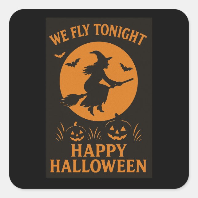 Volamos esta noche Pegatinas de feriado de Hallowe (Anverso)