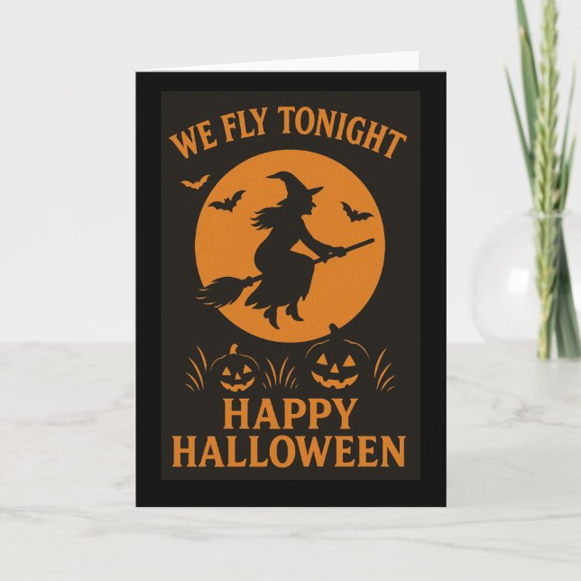 Volamos Esta Noche Tarjeta De Saludos De Halloween (Anverso)