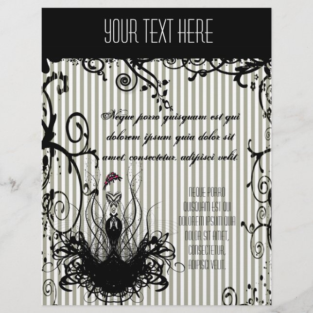 Volante a rayas de moda diva negro y blanco (Frente)