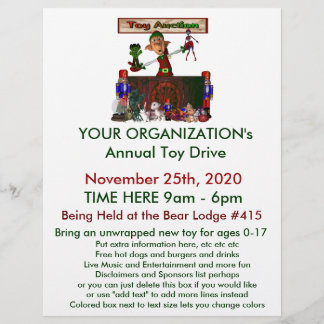 Volante anual de la campaña de juguetes con subast