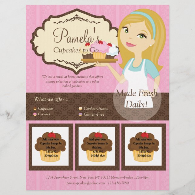 Volante Blonde Baker Cupcake D12 con fotos D2 (Frente)
