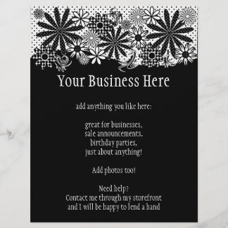 Volante Brillante De Flores De Punto Blanco Y Negr