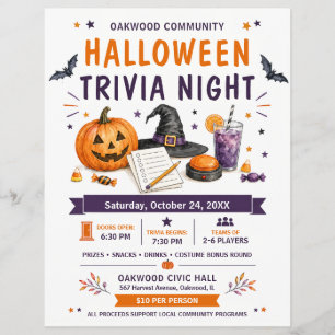 Volante Comunitario para Noche de Trivia de Hallow