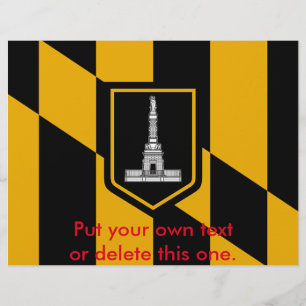Volante con bandera de Baltimore, Maryland, Estado