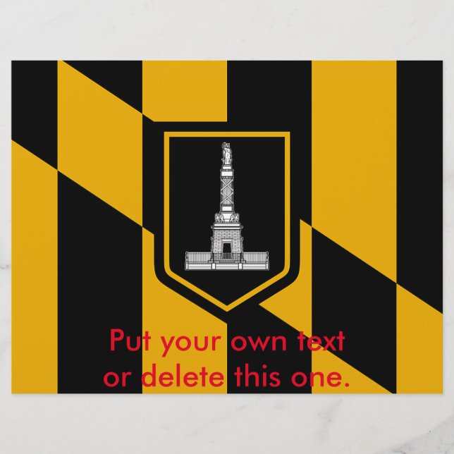 Volante con bandera de Baltimore, Maryland, Estado (Frente)