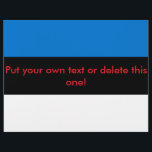 Volante con bandera de Estonia<br><div class="desc">Añada un elemento visual llamativo a sus promociones o invitaciones con este volante patriótico con la bandera de Estonia! Diseñado para captar la atención y transmitir orgullo nacional, este volante muestra de manera destacada el azul, negro y blanco de la bandera estonia en un diseño elegante e impactante. Ya sea...</div>