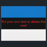 Volante con bandera de Estonia<br><div class="desc">Añada un elemento visual llamativo a sus promociones o invitaciones con este volante patriótico con la bandera de Estonia! Diseñado para captar la atención y transmitir orgullo nacional, este volante muestra de manera destacada el azul, negro y blanco de la bandera estonia en un diseño elegante e impactante. Ya sea...</div>