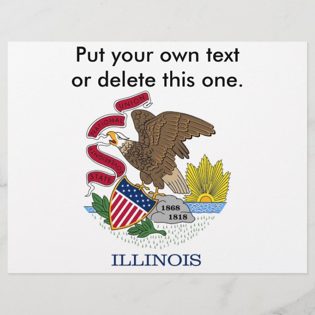 Volante con bandera de Illinois, EE.UU. (Frente)