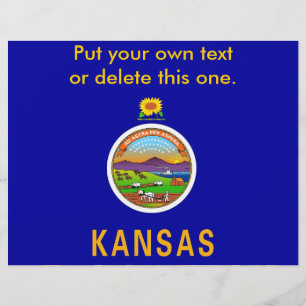 Volante con bandera de Kansas, EE.UU.