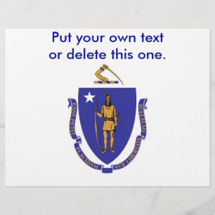 Volante con bandera de Massachusetts, EE.UU.