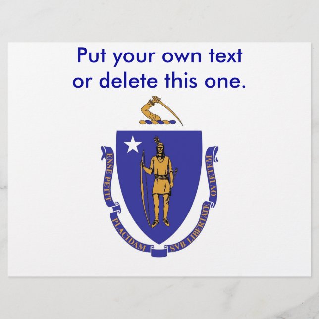 Volante con bandera de Massachusetts, EE.UU. (Frente)