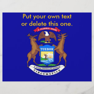 Volante con bandera de Michigan, EE.UU.