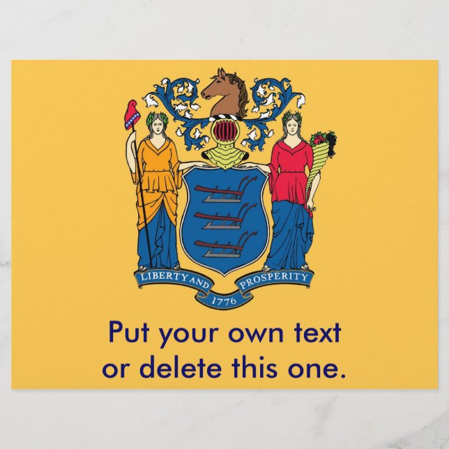 Volante con bandera de Nueva Jersey, EE.UU. (Frente)