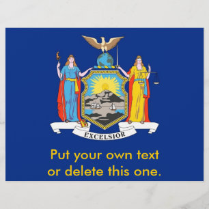 Volante con bandera de Nueva York, EE.UU.