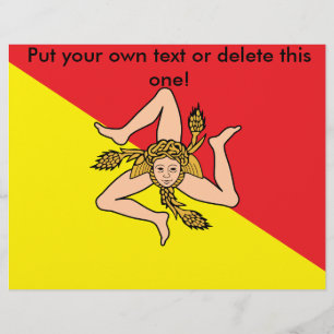 Volante con bandera de Sicilia, Italia