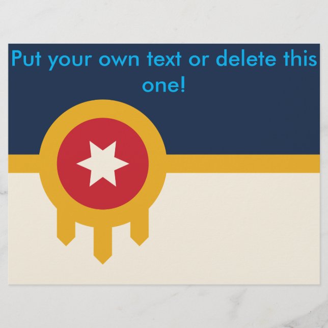 Volante con bandera de Tulsa, Oklahoma (Frente)