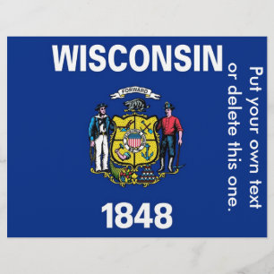 Volante con bandera de Wisconsin, EE.UU.