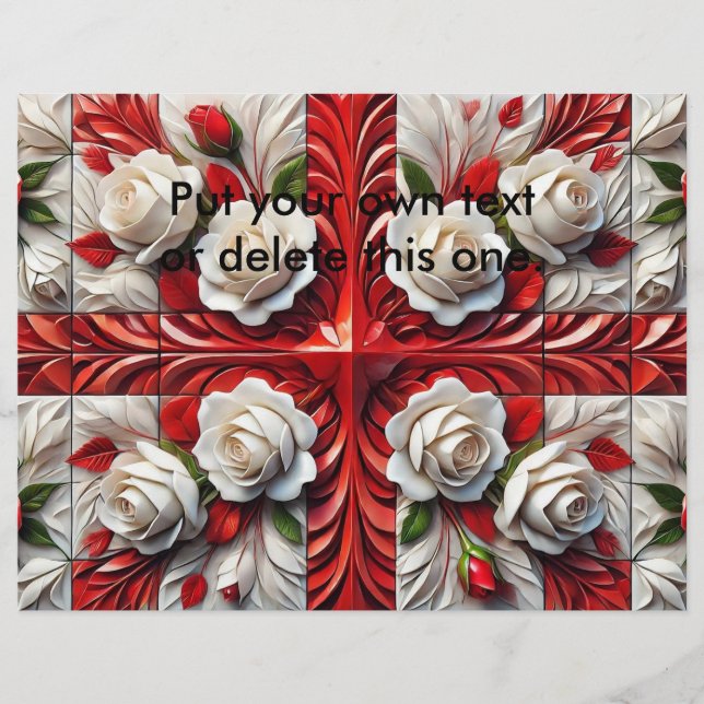 Volante con diseño de Rosas ingleses (Frente)