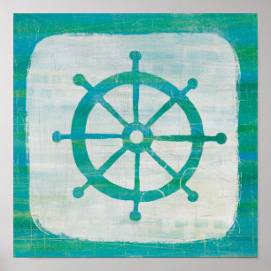 Volante costero de la aguamarina del arte el