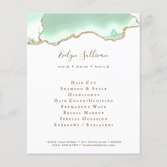 Volante de agata verde marino (Frente)