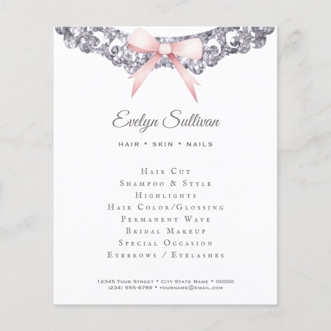 Volante de arco rosado con marco purpurina platead (Frente)