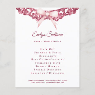 Volante de arco rosado de marco purpurina de vinta