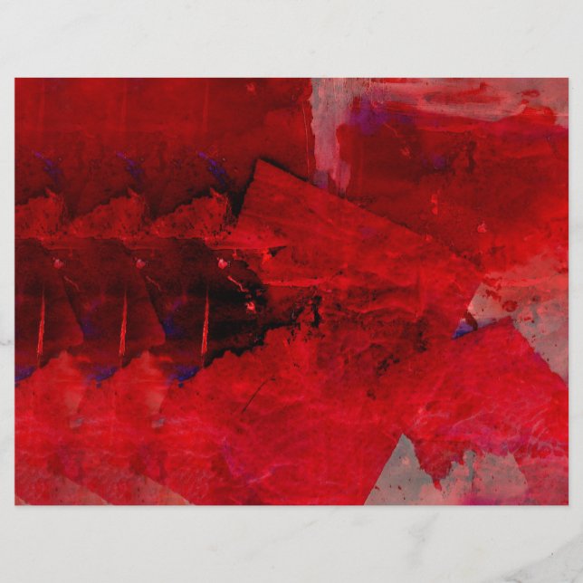 Volante de arte de pintura rojo abstracto moderno (Frente)