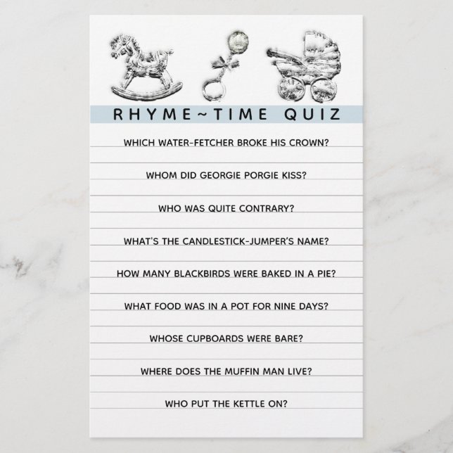 Volante de Baby Shower Game Parenting Advice (Frente)