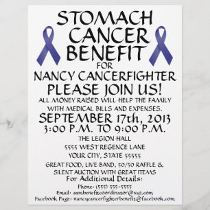 Volante de beneficios de cáncer de estómago person