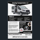 Volante de Black Transportation Company<br><div class="desc">Este volante es para una compañía de transporte que transporta personas o suministros para empresas. Puedes cambiar la foto a tu propio vehículo</div>