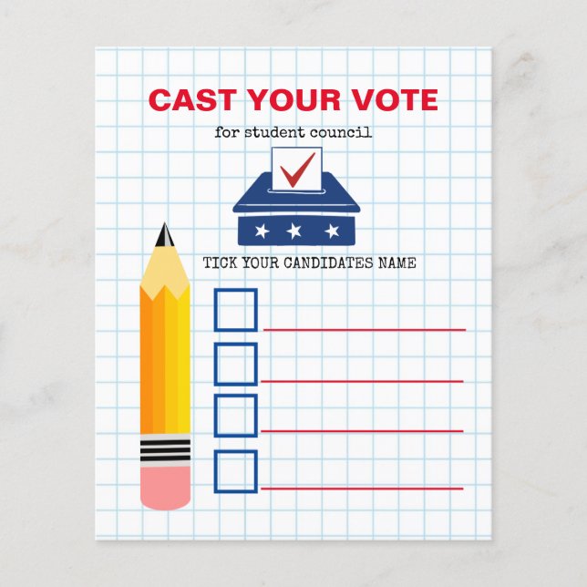 Volante de boleta de votación del gobierno estudia (Frente)