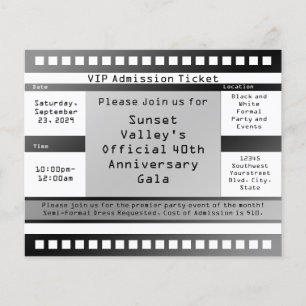 Volante de boletos impresos en blanco/negro