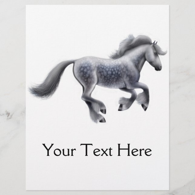 Volante de caballos de Borrador Gris Aplastado (Frente)