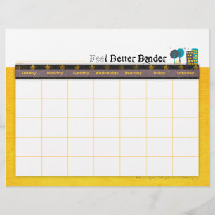 Volante de calendario de canto amarillo para que s