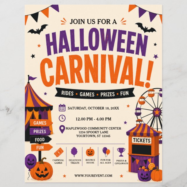 Volante de Carnaval de Halloween (Frente)