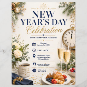 Volante de Celebración del Día de Año Nuevo