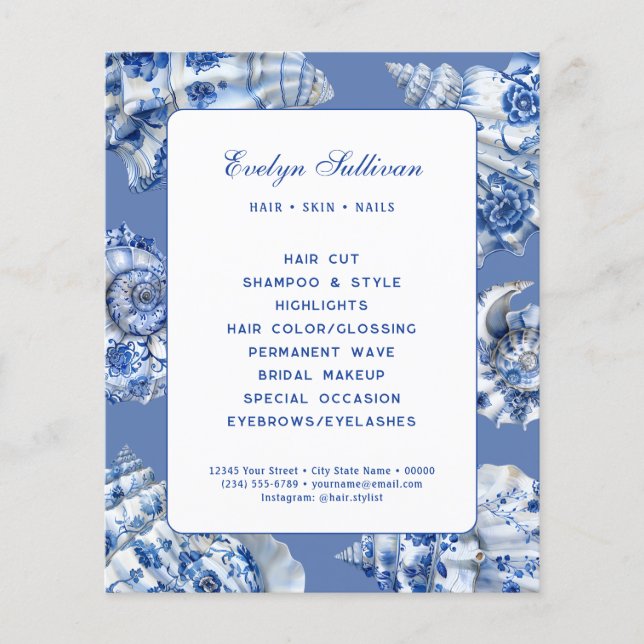 Volante de conchas azules del océano (Frente)