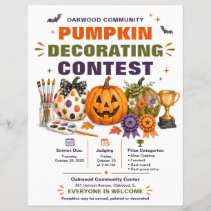 Volante de concurso de decoración de calabazas de