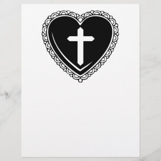 Volante de Corazón y Cruz Gótica (Blanco y Negro)