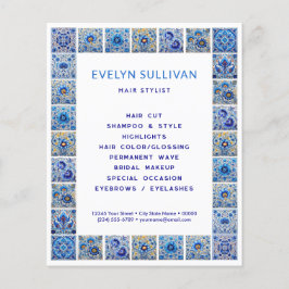 Volante de cuadros de azulejos mediterráneos azule